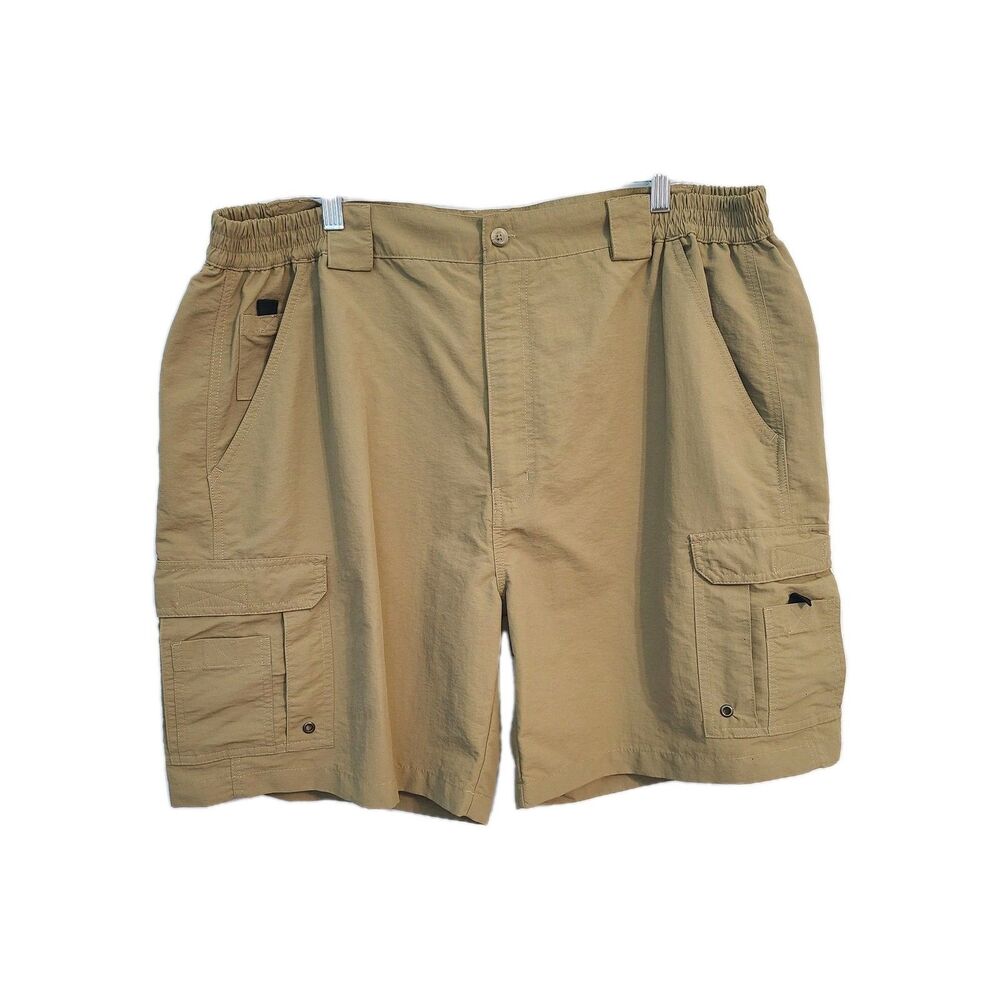 World Wide Sportsman Fishing Shorts Mens 42 Tan Nylon Cargo Utility Gorpcore Dad